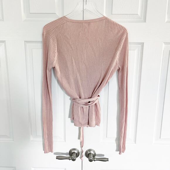 Reformation Blaire Ribbed Wrap Cardigan in Serenade - Picture 6 of 6